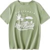 Girls' Oversized Short Sleeve Crewneck T-Shirt with Letter Graphic – Summer Casual Tee for Kids