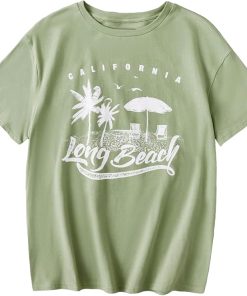Girls' Oversized Short Sleeve Crewneck T-Shirt with Letter Graphic – Summer Casual Tee for Kids