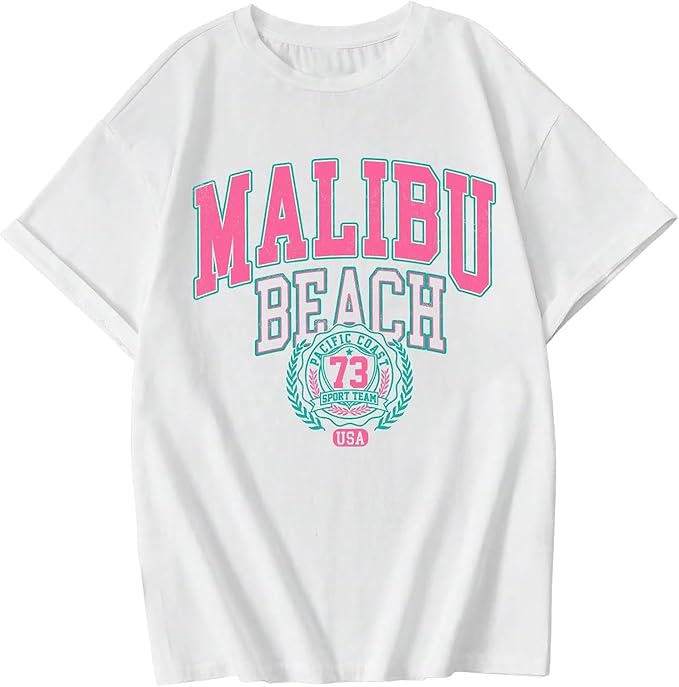 Oversized Graphic T-Shirt for Girls – Preppy Aesthetic Casual Summer Top