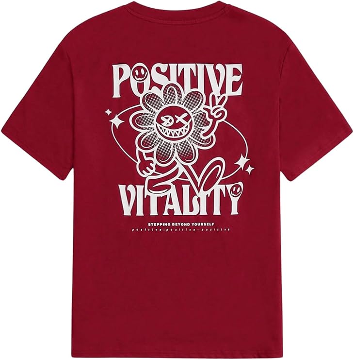 Men's Vintage Letter Graphic Short Sleeve T-Shirt – Casual Streetwear Summer Tee
