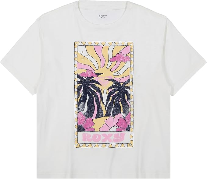 Girls' Oversized Short Sleeve Logo T-Shirt, Crew Neck, Soft & Comfortable