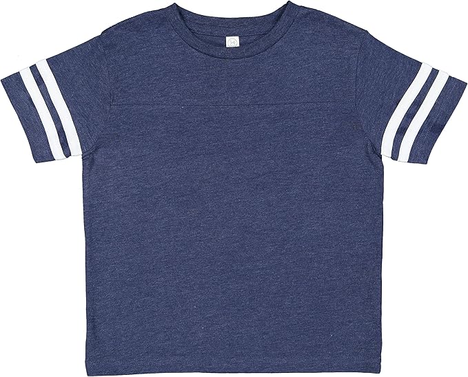 Rabbit Skins Toddler Fine Jersey Football T-Shirt - Vintage True Navy/White - Size 2T